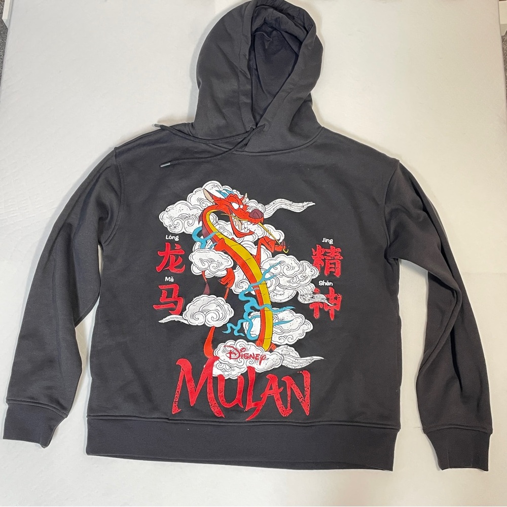 Disney Princess‎ women’s gray Mushu Mulan Pullover Hoodie size Small